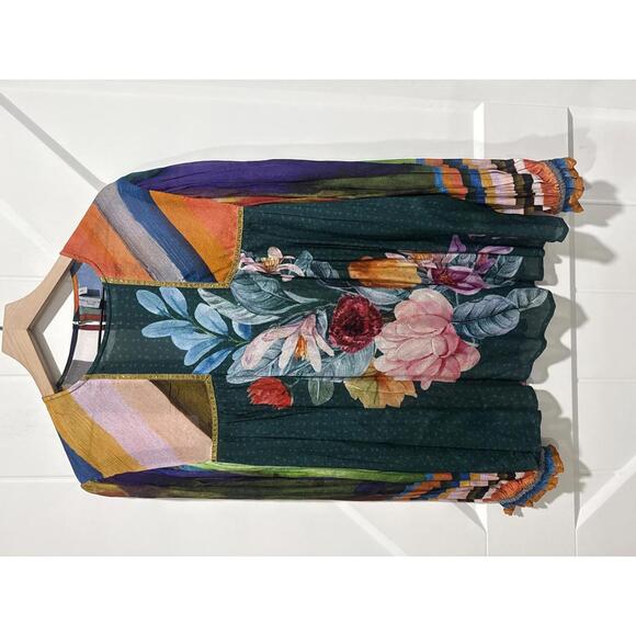 Anthropologie Bl^nk London Miranda Peasant Blouse, Size Large - Picture 1 of 3